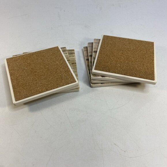 Buck Deer Antlers Coasters Set of 7 Ceramic Wildlife Hunting Lodge Cabin Cork - Picture 5 of 7